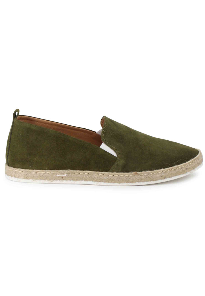 Spatarella Mocassini espadrillas uomo in camoscio verde Esporta salva