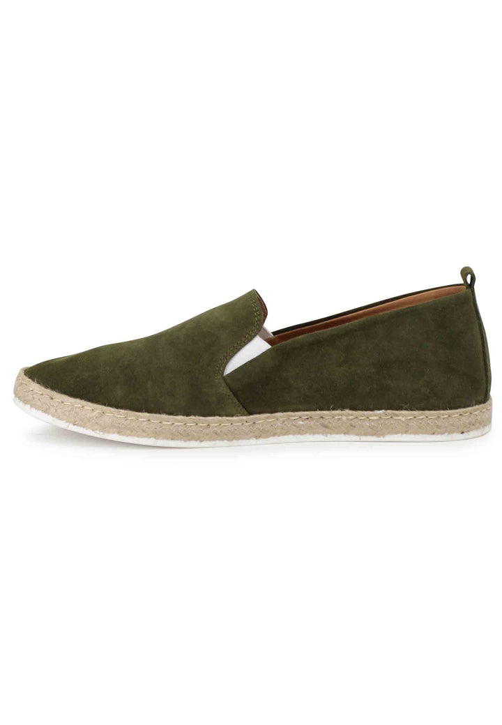 Spatarella Mocassini espadrillas uomo in camoscio verde Esporta salva