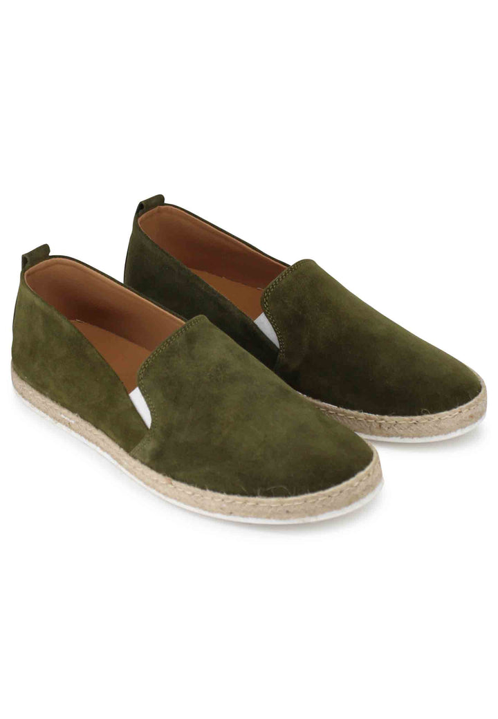 Spatarella Mocassini espadrillas uomo in camoscio verde Esporta salva