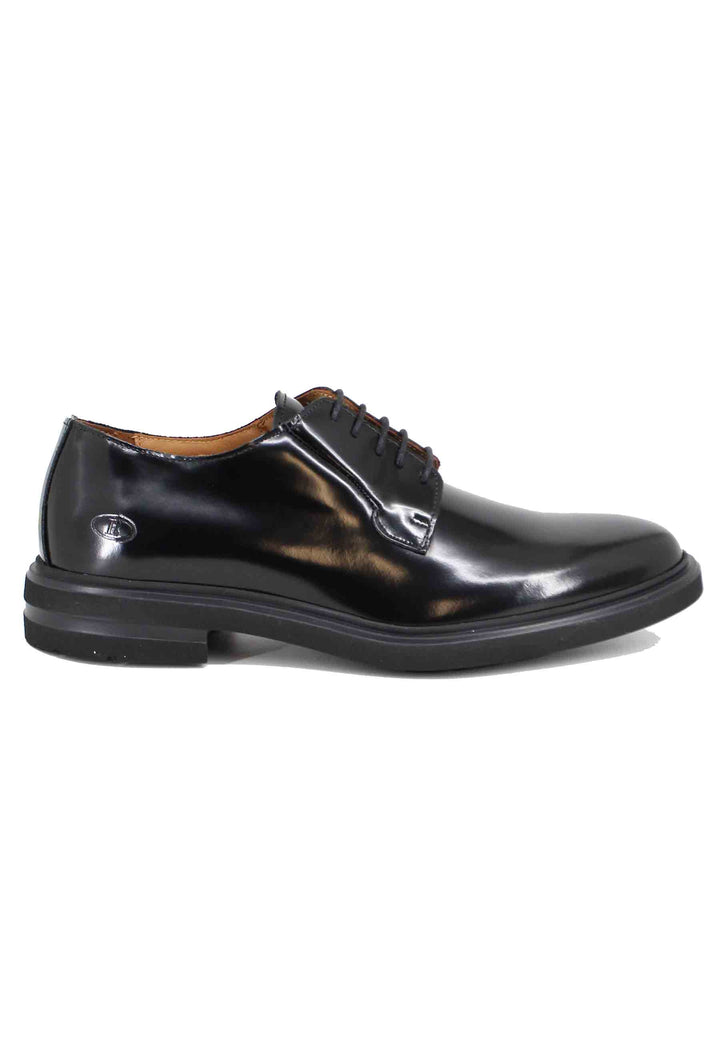Spatarella Stringate uomo in pelle nera con fondo gomma In vendita