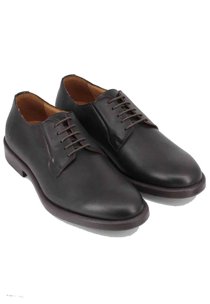 Spatarella Stringate uomo in pelle marrone con fondo gomma Duty-free