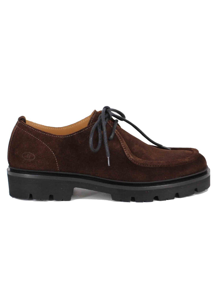 Spatarella Stringate uomo in camoscio testa di moro con vaschetta cucita 50% di sconto per tempo limitato