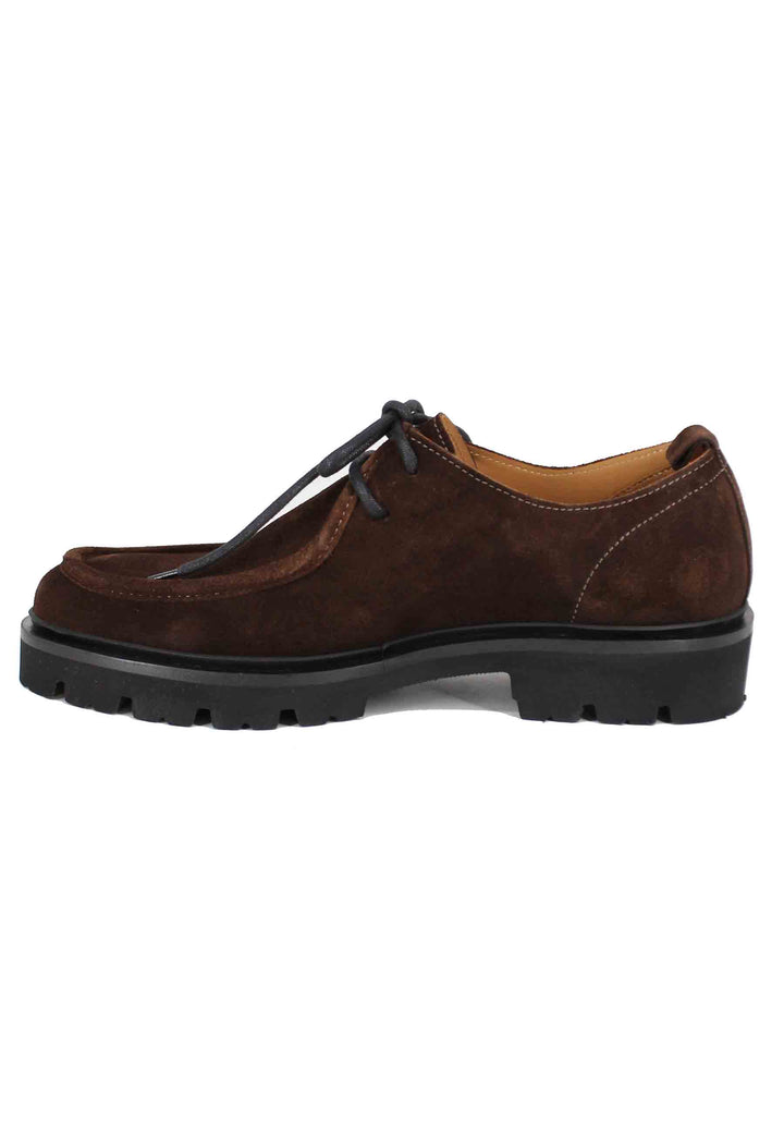 Spatarella Stringate uomo in camoscio testa di moro con vaschetta cucita 50% di sconto per tempo limitato