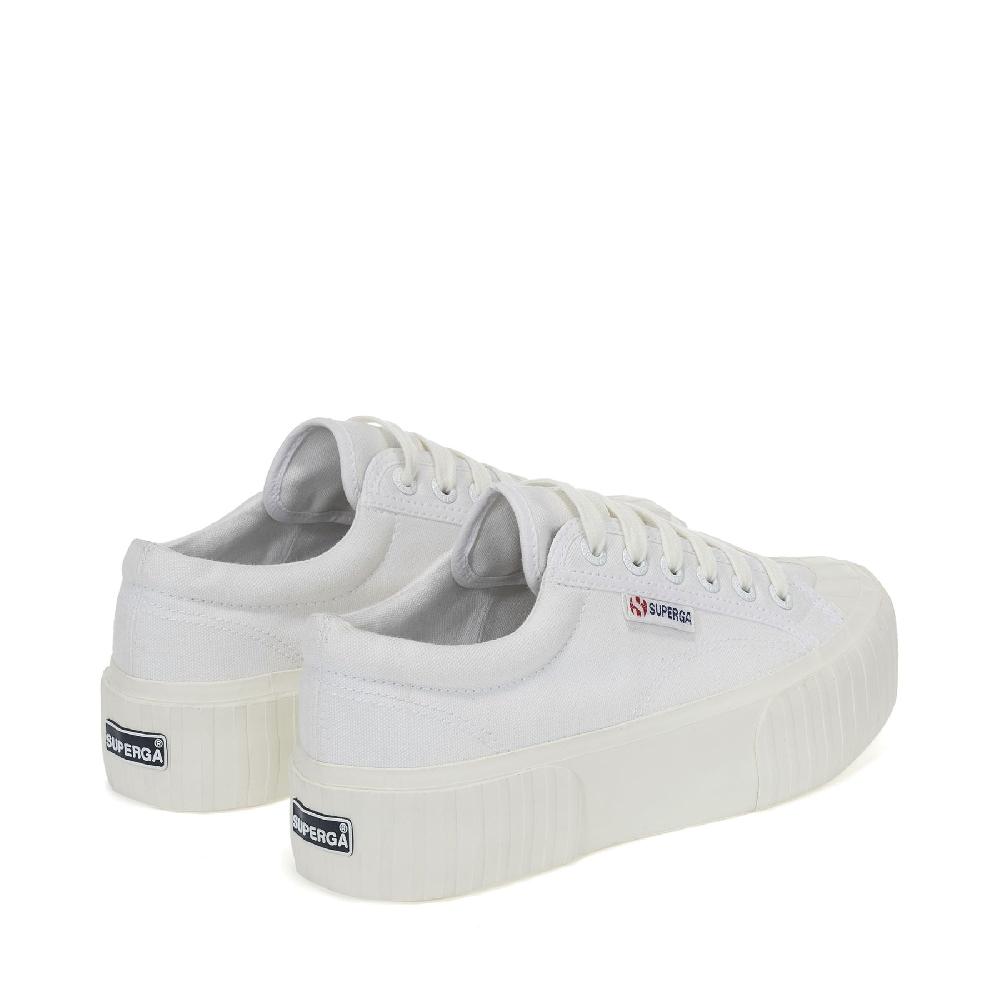 Superga 2631 STRIPE PLATFORMWHITE-WHITE AVORIO Promozione Limitata