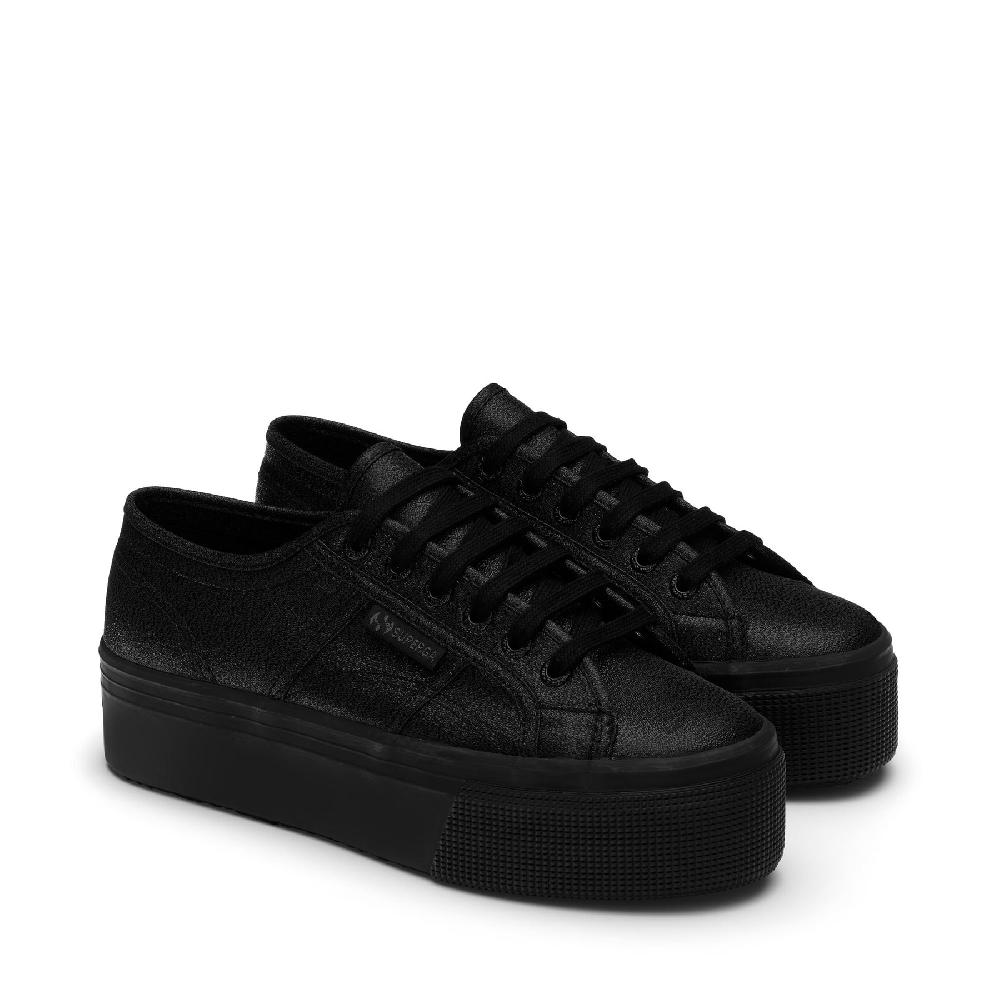 Superga 2790 PLATFORM LAMETOTAL BLACK Vendita calda