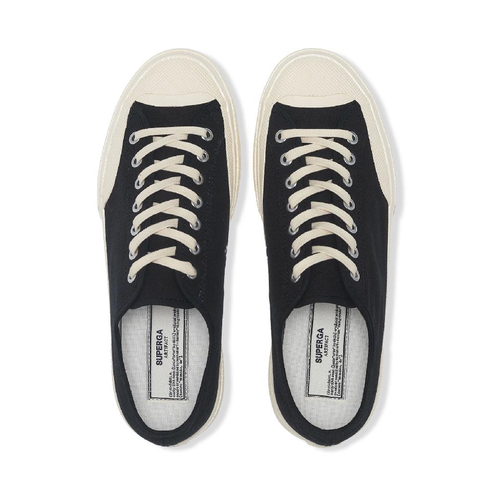 Superga 2432 WORKS LOW CUT COTTON CANVASBLACK-OFF WHITE Moda