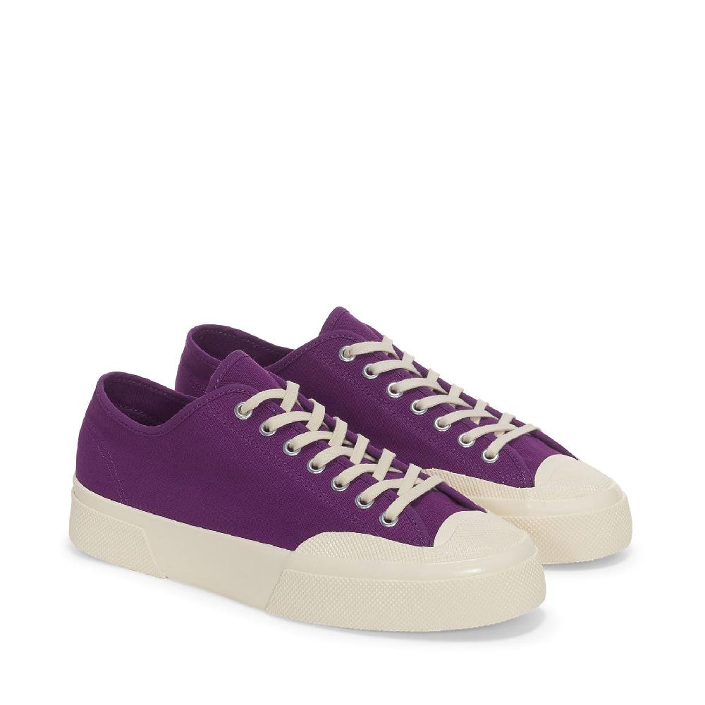 Superga 2432 WORKS LOW CUT COTTON CANVASPURPLE-OFF WHITE 2025