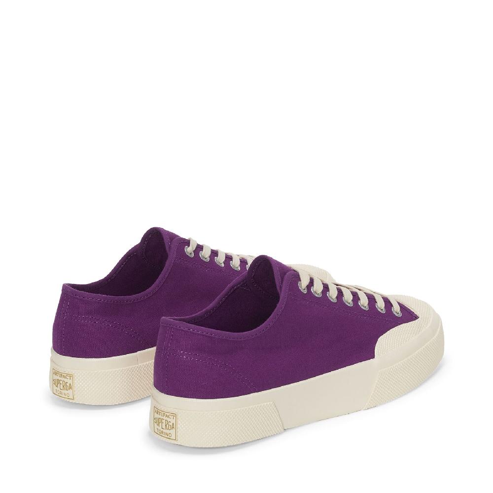 Superga 2432 WORKS LOW CUT COTTON CANVASPURPLE-OFF WHITE 2025
