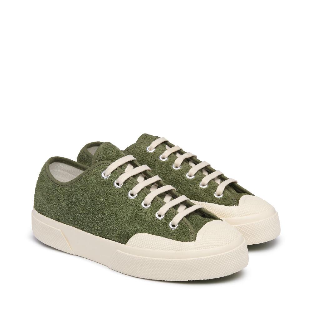 Superga 2432 WORKS HAIRY SUEDEMILITARY GREEN-OFF WHITE 2025
