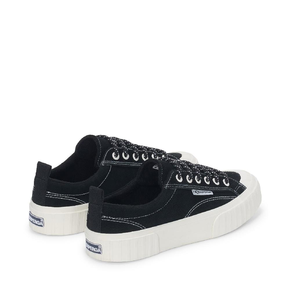 Superga 2630 STRIPE SUEDE CONTRAST STITCHINGBLACK-WHITE AVORIO-FAVORIO Shopping Online
