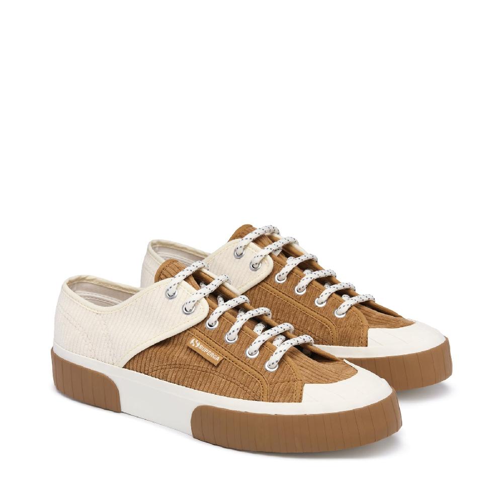 Superga 2630 PANELS CORDUROYDUON-WHITE AVORO Prezzo Ridotto