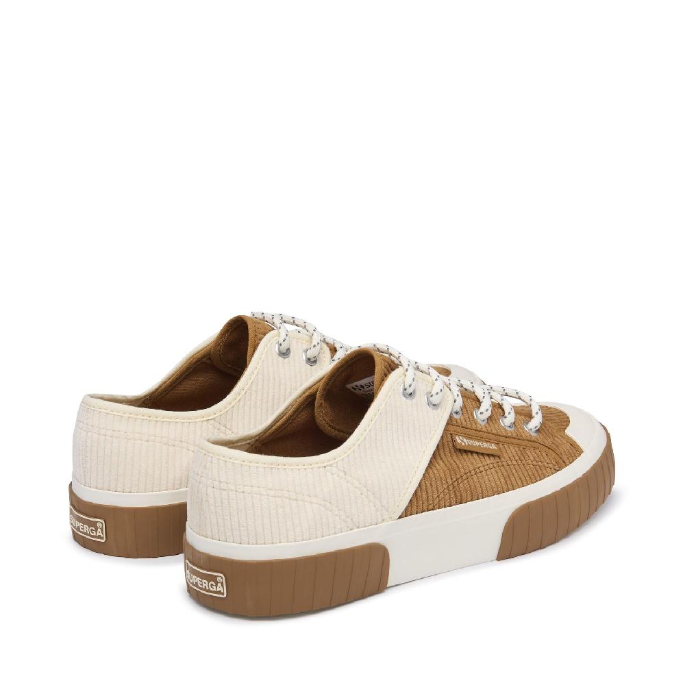 Superga 2630 PANELS CORDUROYDUON-WHITE AVORO Prezzo Ridotto