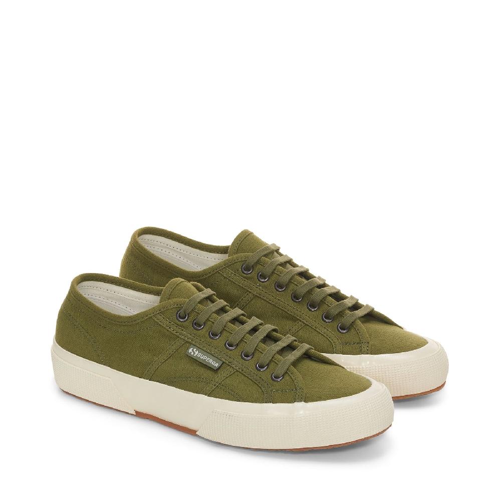 Superga 2750 OG HERRINGBONEGREEN-OFF WHITE Convenienza
