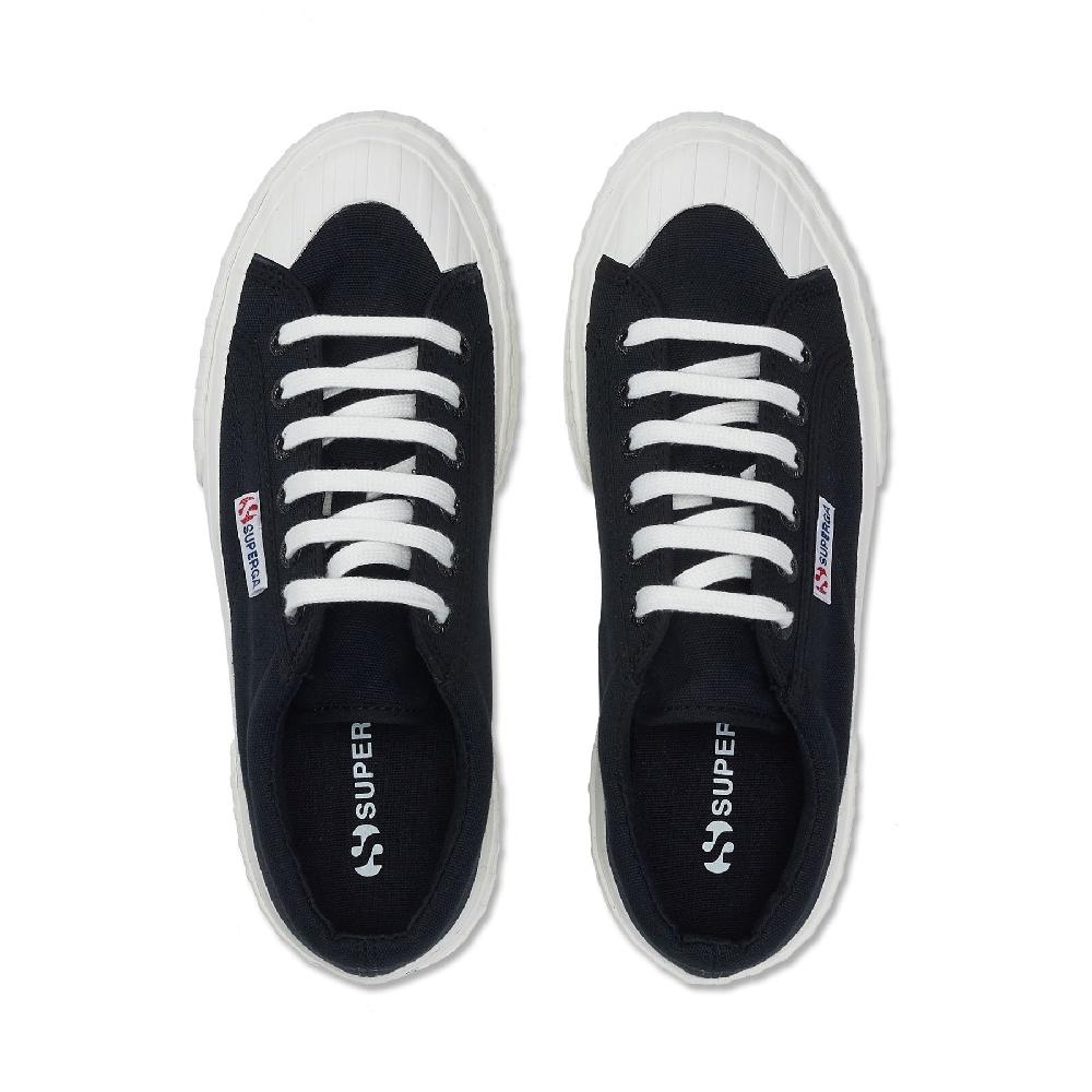 Superga 2631 STRIPE PLATFORMBLACK-WHITE AVORIO Grandi sconti