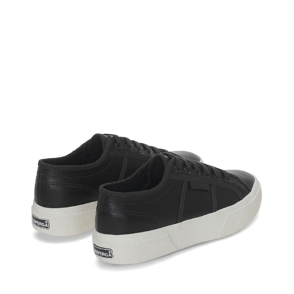Superga 2740 PLATFORM TUMBLED LEATHERBLACK BRISTOL-FAVORIO Spedizione Gratuita