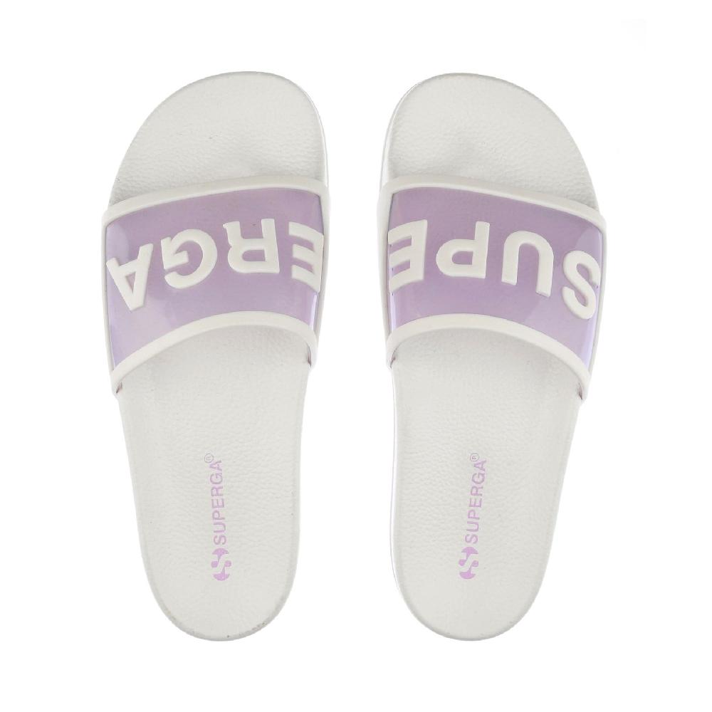 Superga 1908 SLIDES CLEAR IDENTITYWHITE AVORIO-VIOLET LILLA Qualità Garantita