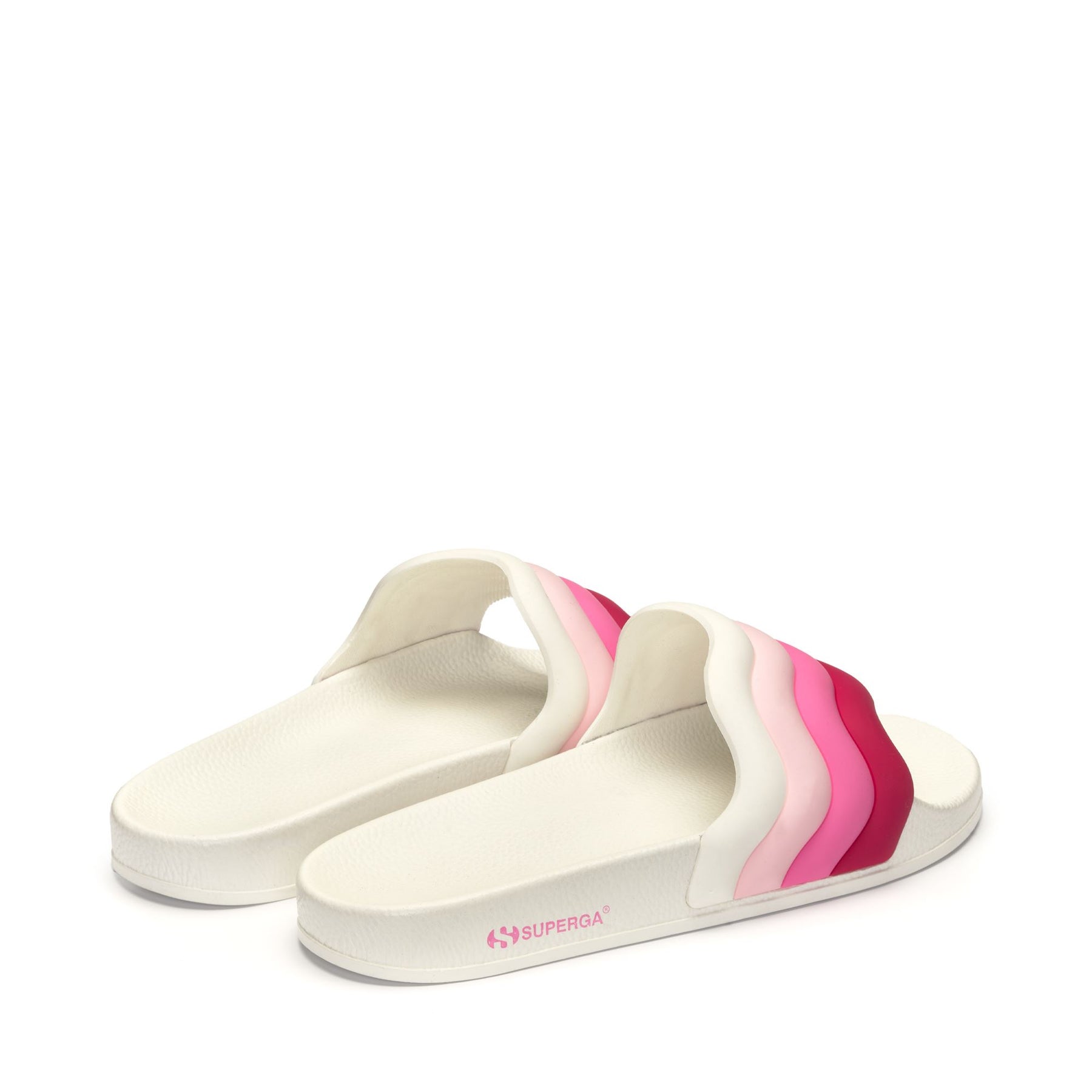 Superga 1908 SLIDES CURLY PADDED STRIPESWHITE-SHADED PINK Convenienza