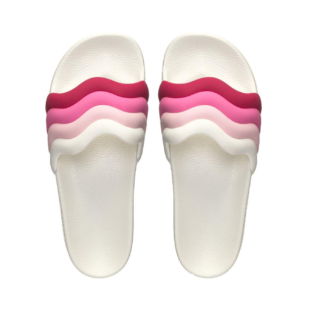 Superga 1908 SLIDES CURLY PADDED STRIPESWHITE-SHADED PINK Convenienza