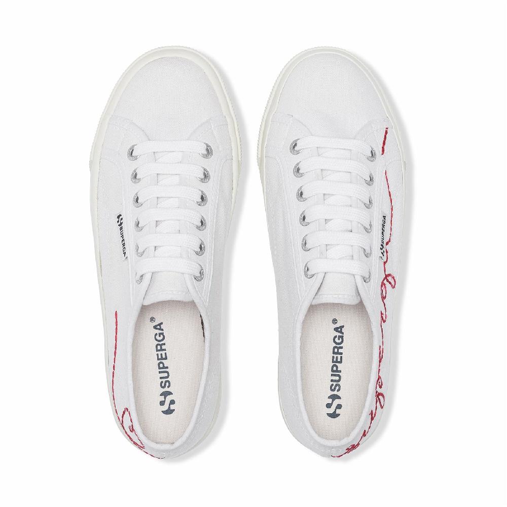 Superga 2790 RED EMBROIDERYWHITE-RED FLAME FAVORIO Negozi Online