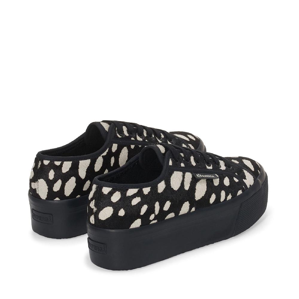 Superga 2790 DK DALMATIAN CALF HAIRBLACK-BEIGE Consegna Veloce