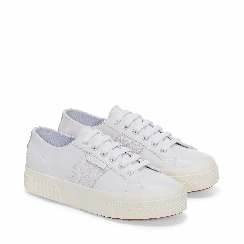 Superga 2740 PLATFORM SNAKEWHITE-SILVER-FAVORIO Offerta