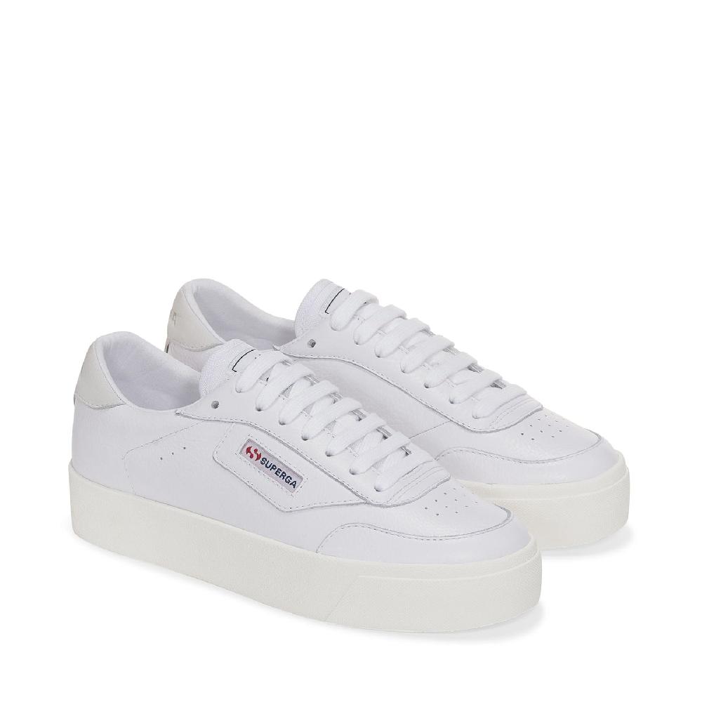 Superga 3854 COURT PLATFORMWHITE-FAVORIO Nuovo