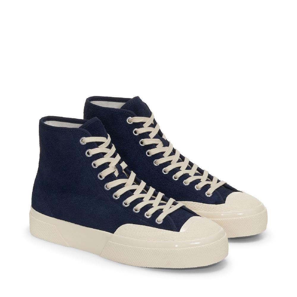 Superga 2433 WORKS HAIRY SUEDENAVY-OFF WHITE Negozi Online