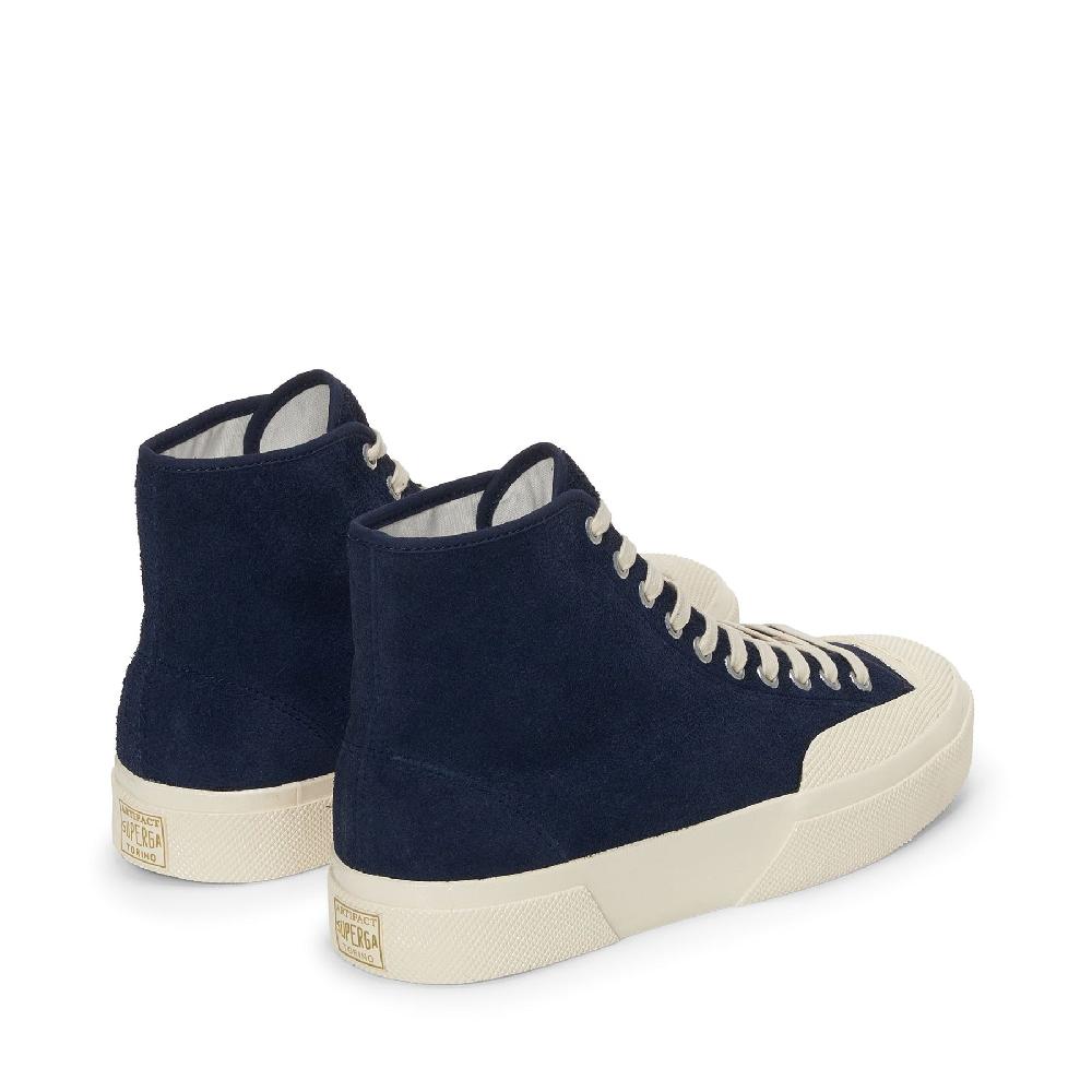 Superga 2433 WORKS HAIRY SUEDENAVY-OFF WHITE Negozi Online