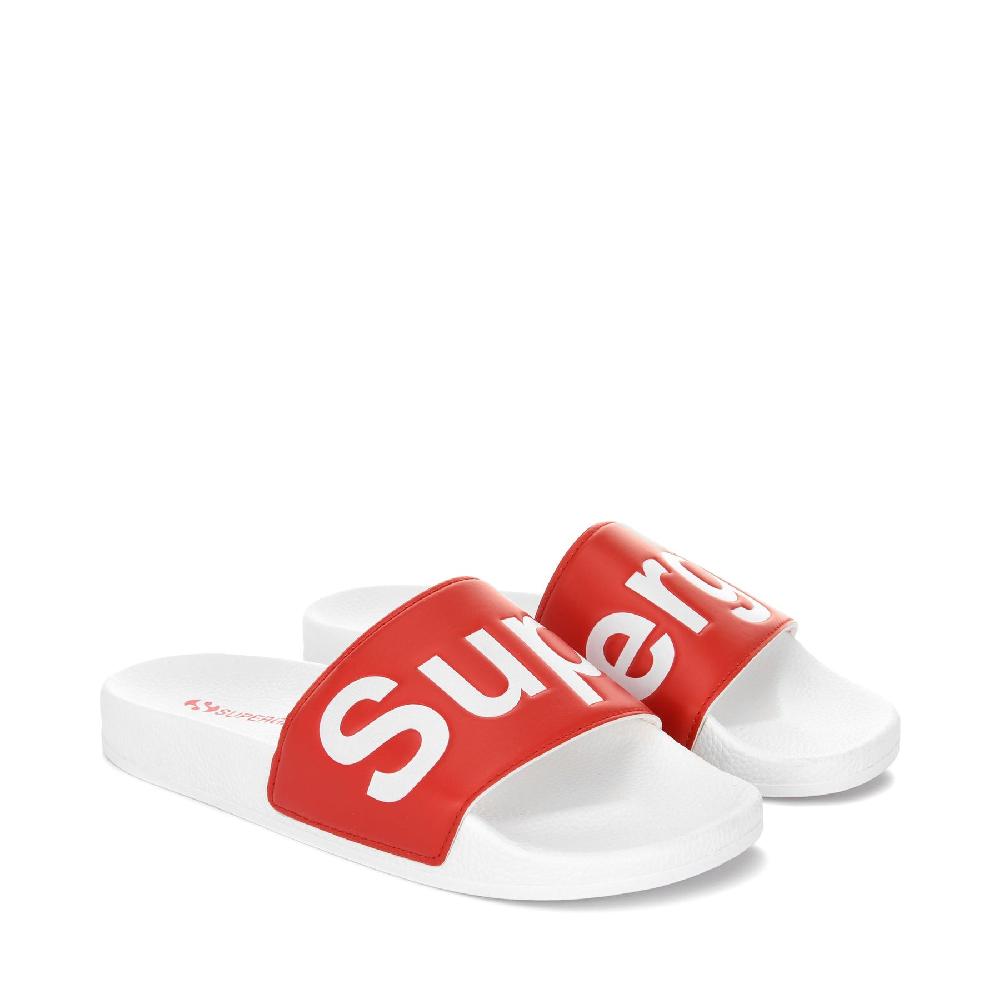 Superga 1908 SLIDES POLYSOFTWHITE-RED In Linea