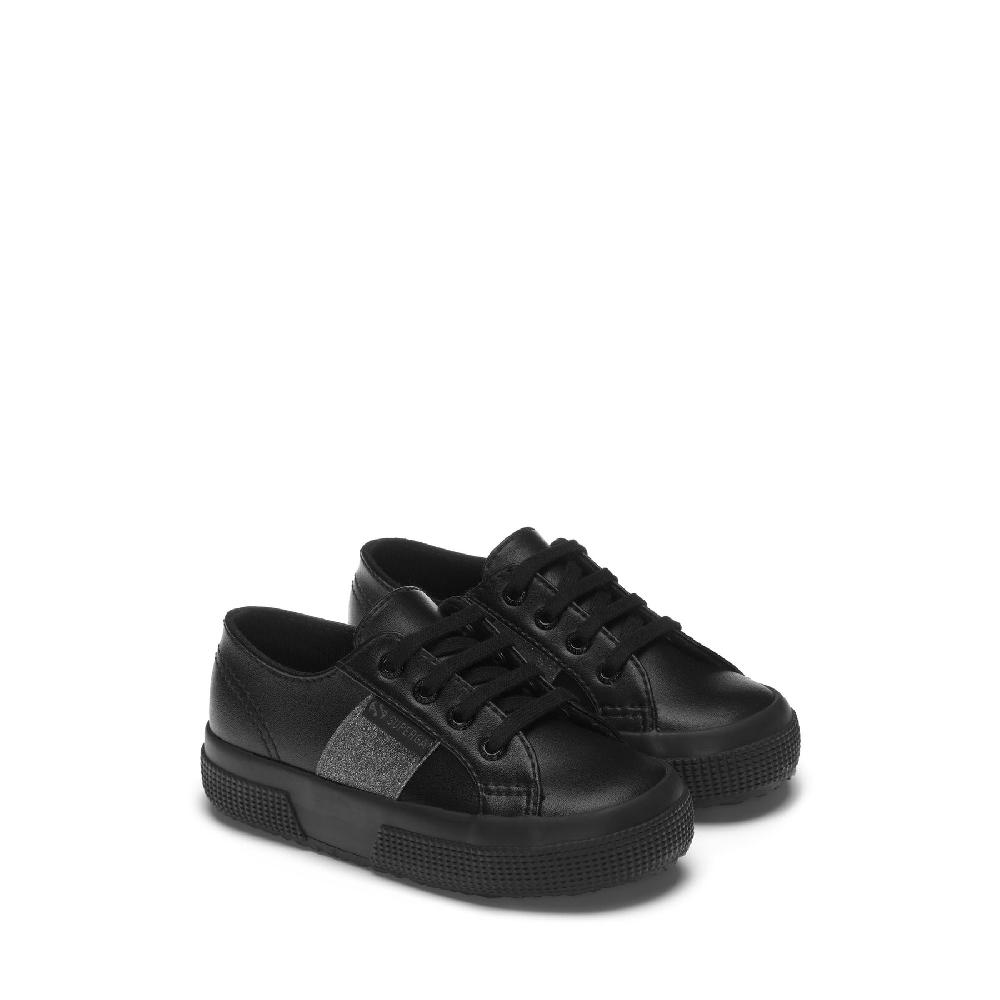 Superga 2750 KIDS SYNTHETIC MATERIAL GLITTERTOTAL BLACK Offerta
