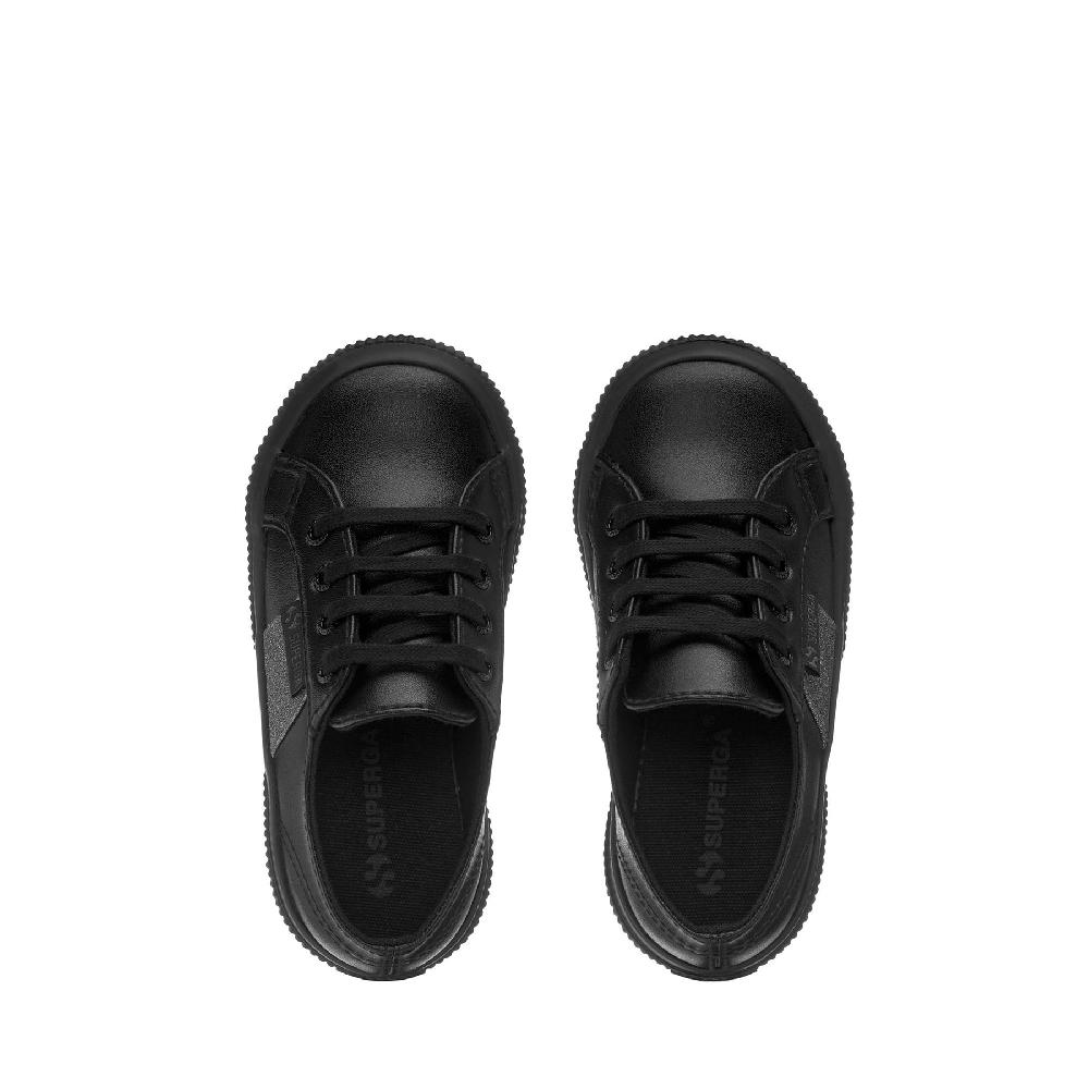 Superga 2750 KIDS SYNTHETIC MATERIAL GLITTERTOTAL BLACK Offerta