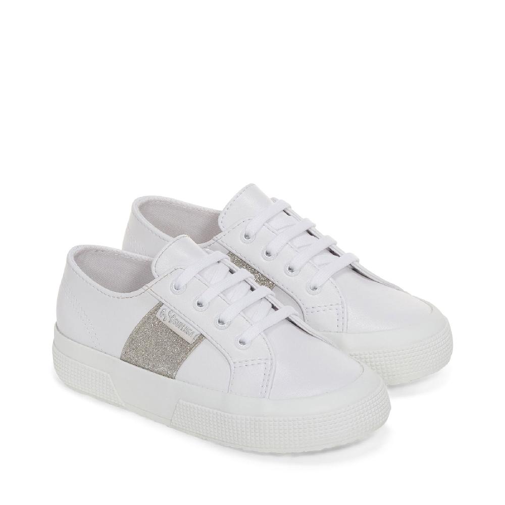 Superga 2750 KIDS SYNTHETIC MATERIAL GLITTERWHITE-SILVER Economico