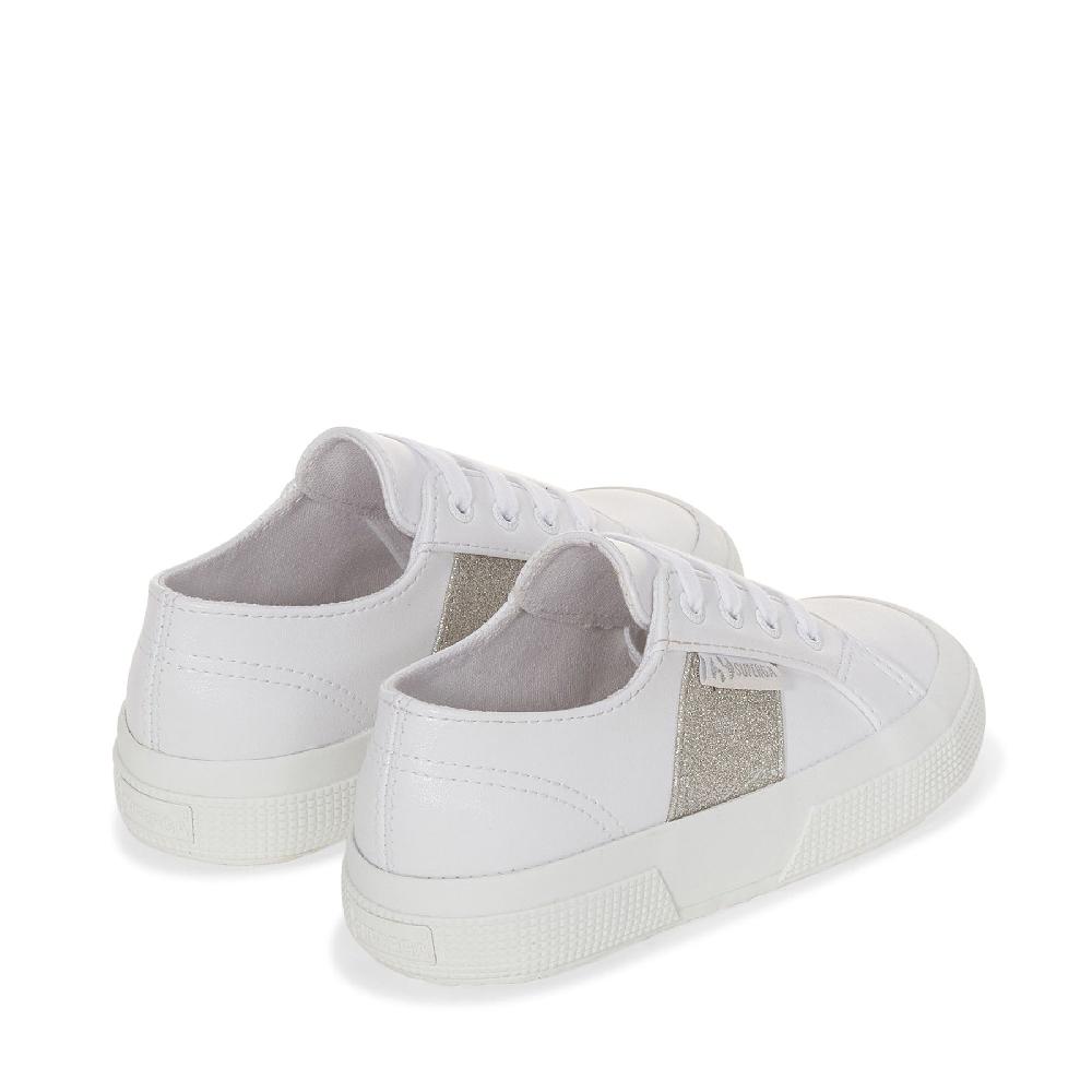 Superga 2750 KIDS SYNTHETIC MATERIAL GLITTERWHITE-SILVER Economico