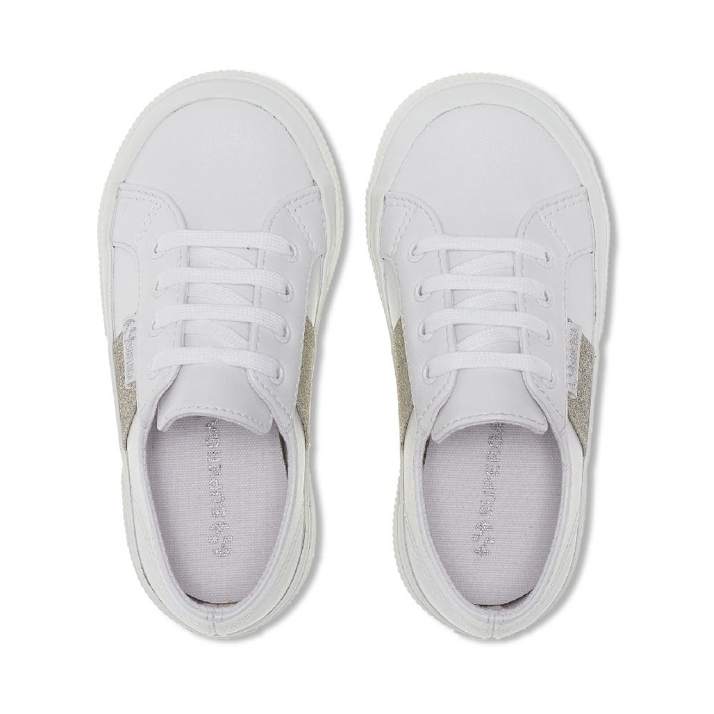 Superga 2750 KIDS SYNTHETIC MATERIAL GLITTERWHITE-SILVER Economico