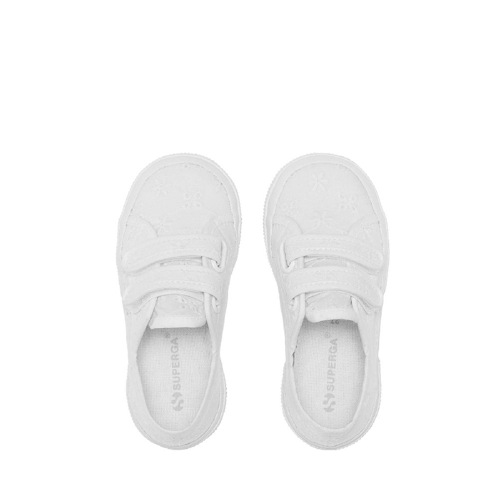 Superga 2750 KIDS STRAPS FLOWER SANGALLOTOTAL WHITE Soddisfazione Garantita