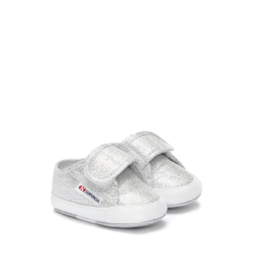 Superga 4006 BABY STRAP LAMEGREY SILVER Nuovo
