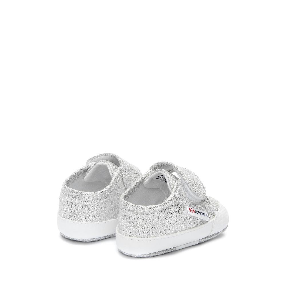 Superga 4006 BABY STRAP LAMEGREY SILVER Nuovo