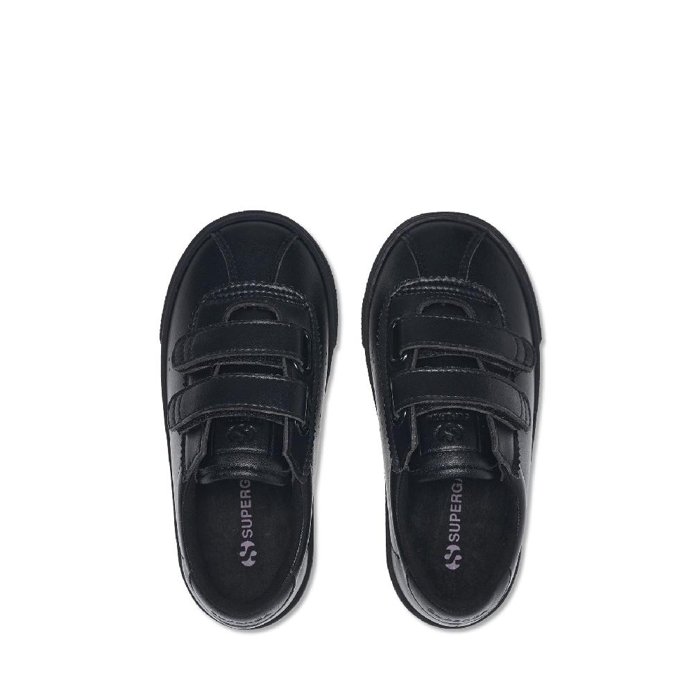 Superga 2843 KIDS CLUB S STRAPS VEGAN MATERIALTOTAL BLACK Spedizione Gratuita
