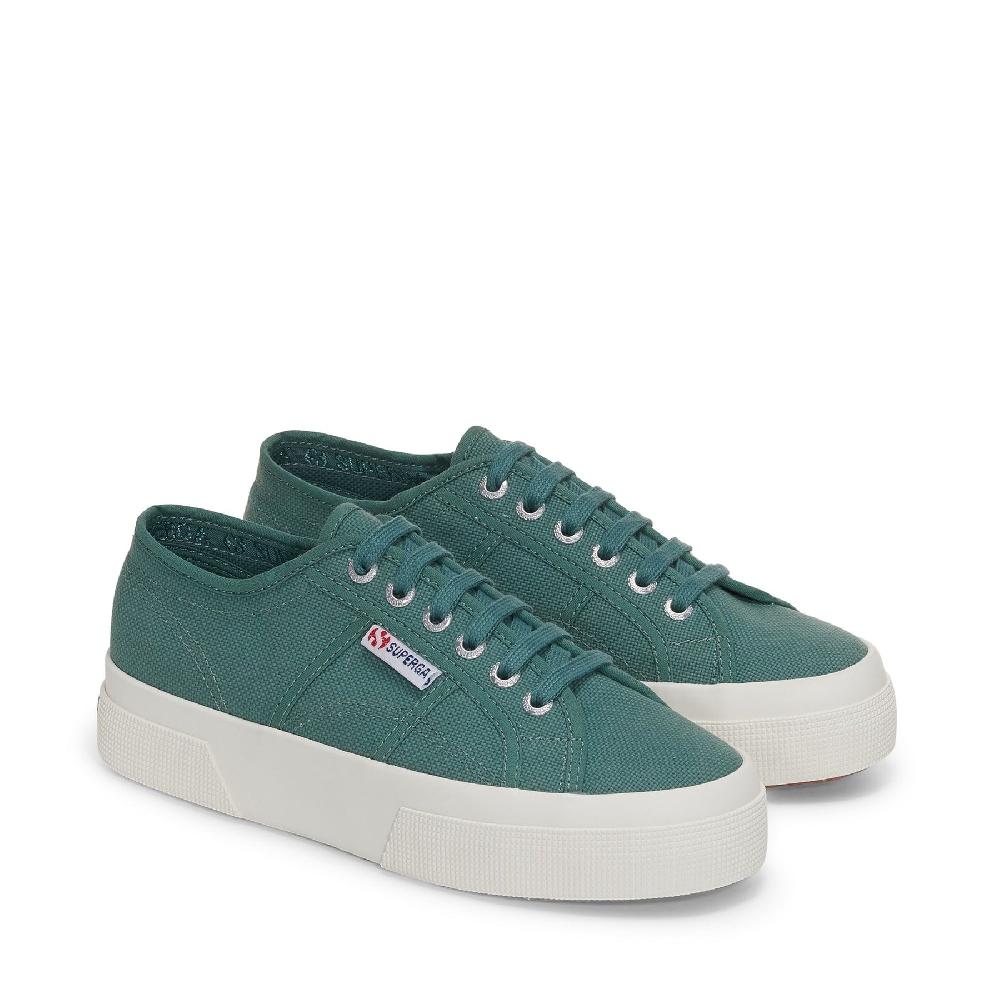 Superga 2740 PLATFORMGREEN DUSTY-FAVORIO Soddisfazione Garantita