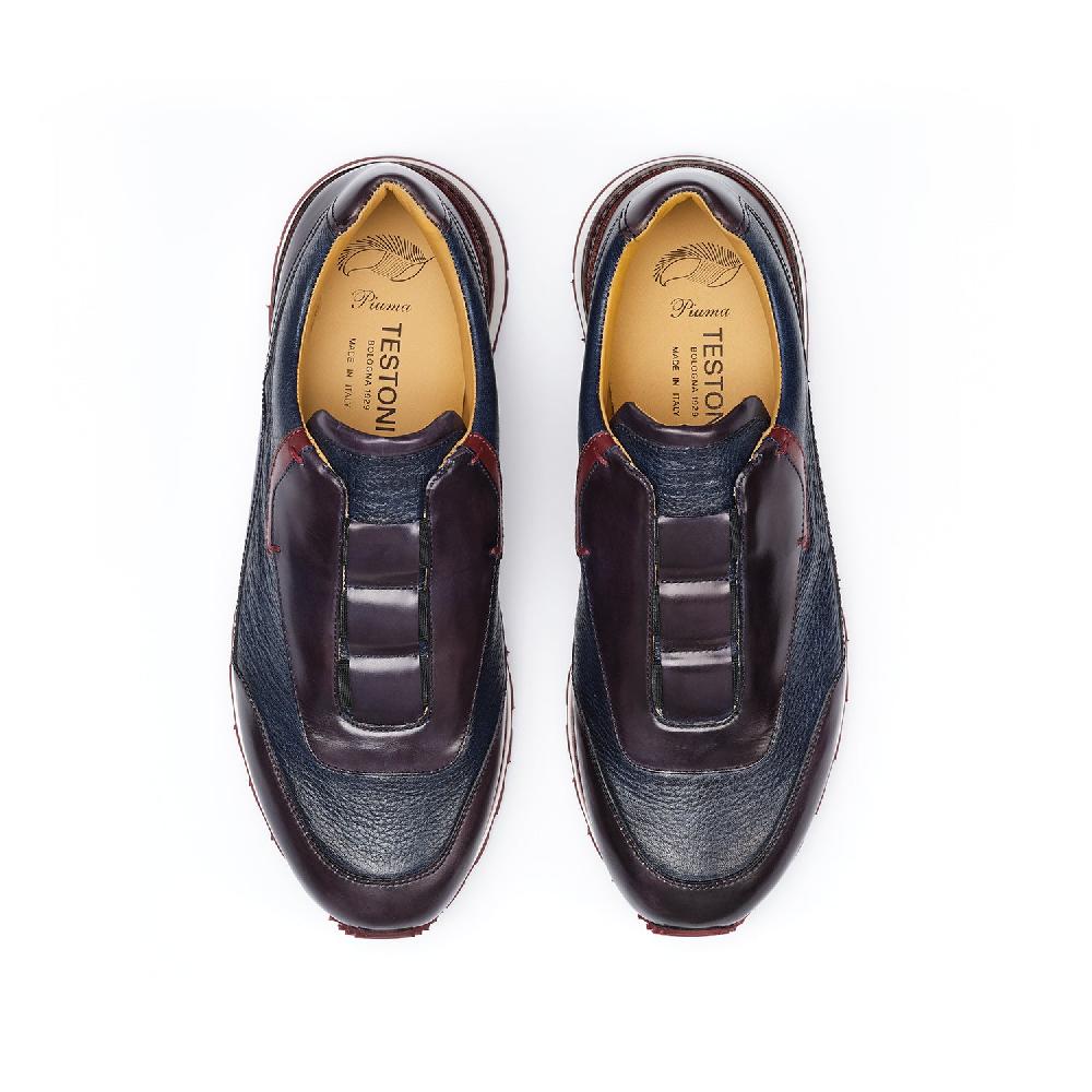 ﻿A.Testoni MOENA SNEAKER ROYAL CALF + GRAINED CALF ° Offerte
