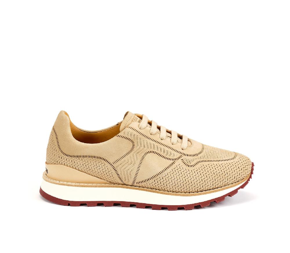 A.Testoni MOENA SNEAKER NUBUK CALF LASERATO SPINA I Più Venduti