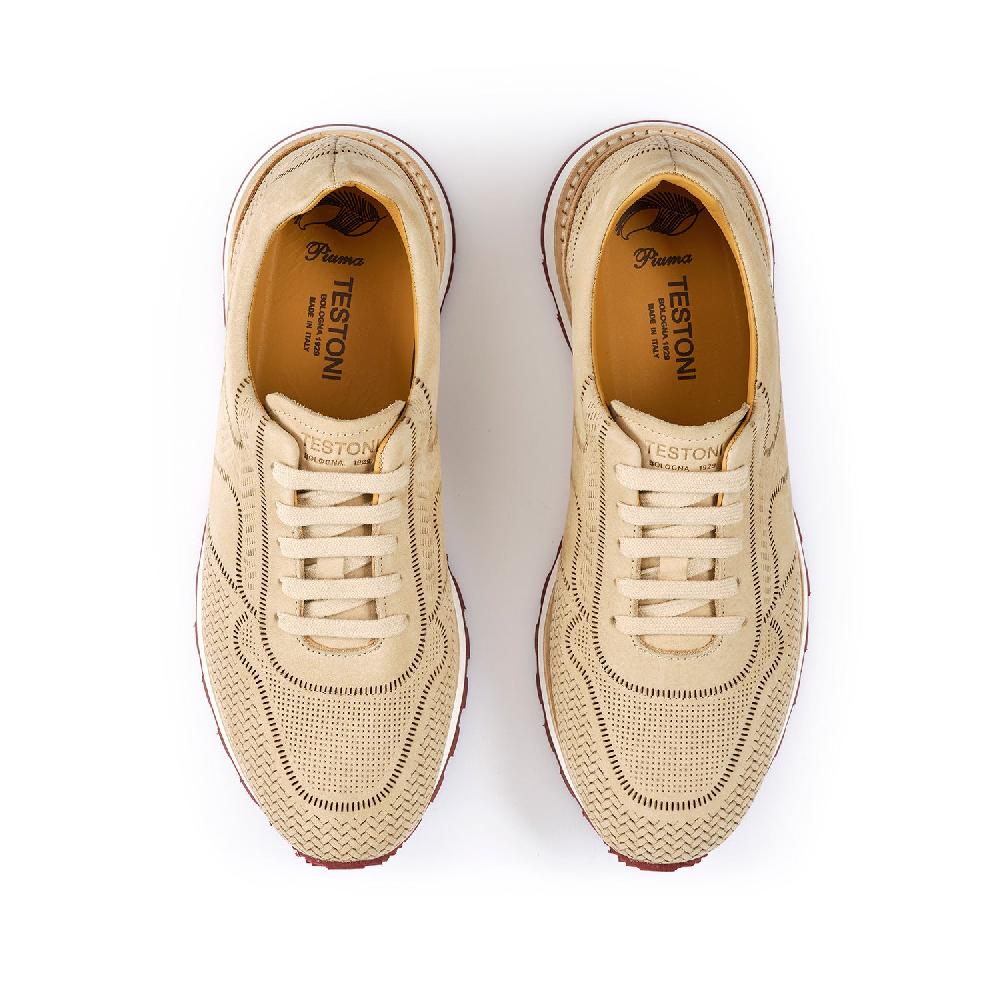 A.Testoni MOENA SNEAKER NUBUK CALF LASERATO SPINA I Più Venduti