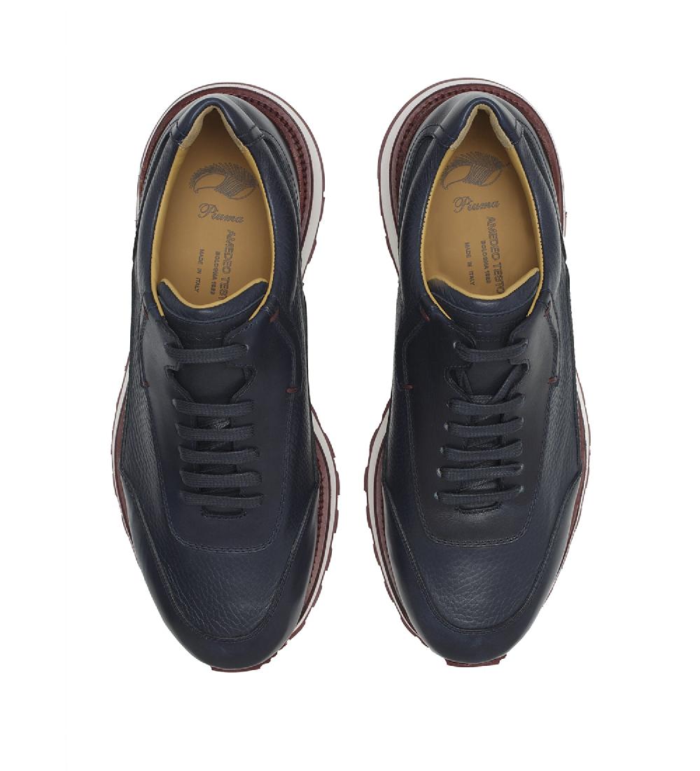 A.Testoni MOENA SNEAKERS CHUNKY IN PELLE E CERVO Vendite Flash