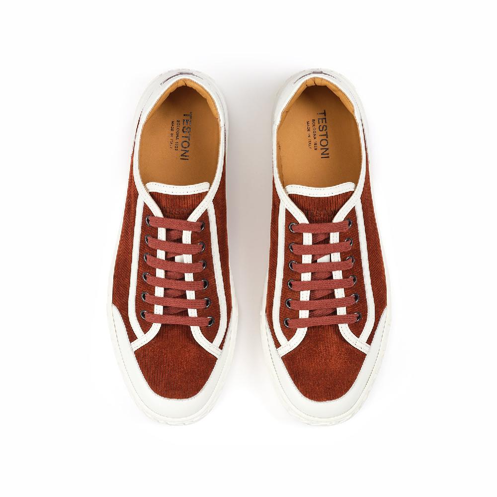 A.Testoni RAVENNA SNEAKER VELVET SUEDE CALF+CALF ° Italy
