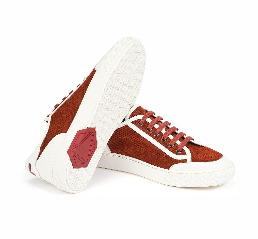 A.Testoni RAVENNA SNEAKER VELVET SUEDE CALF+CALF ° Italy