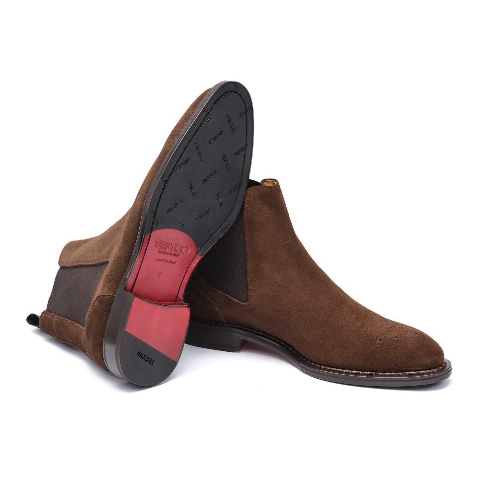 A.Testoni VENEZIA CHELSEA ENGLISH SUEDE CALF Soddisfazione Garantita
