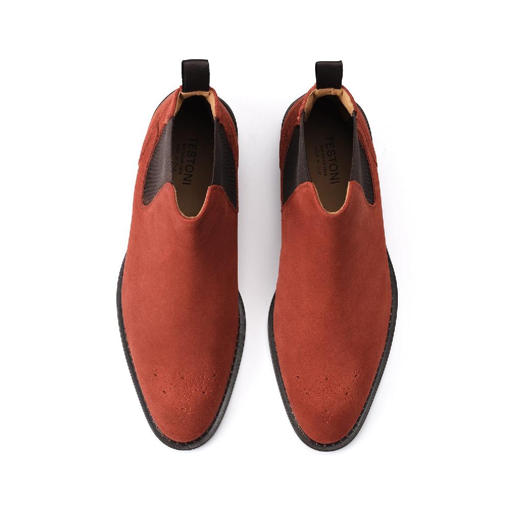 A.Testoni VENEZIA CHELSEA ENGLISH SUEDE CALF Vendita Calda
