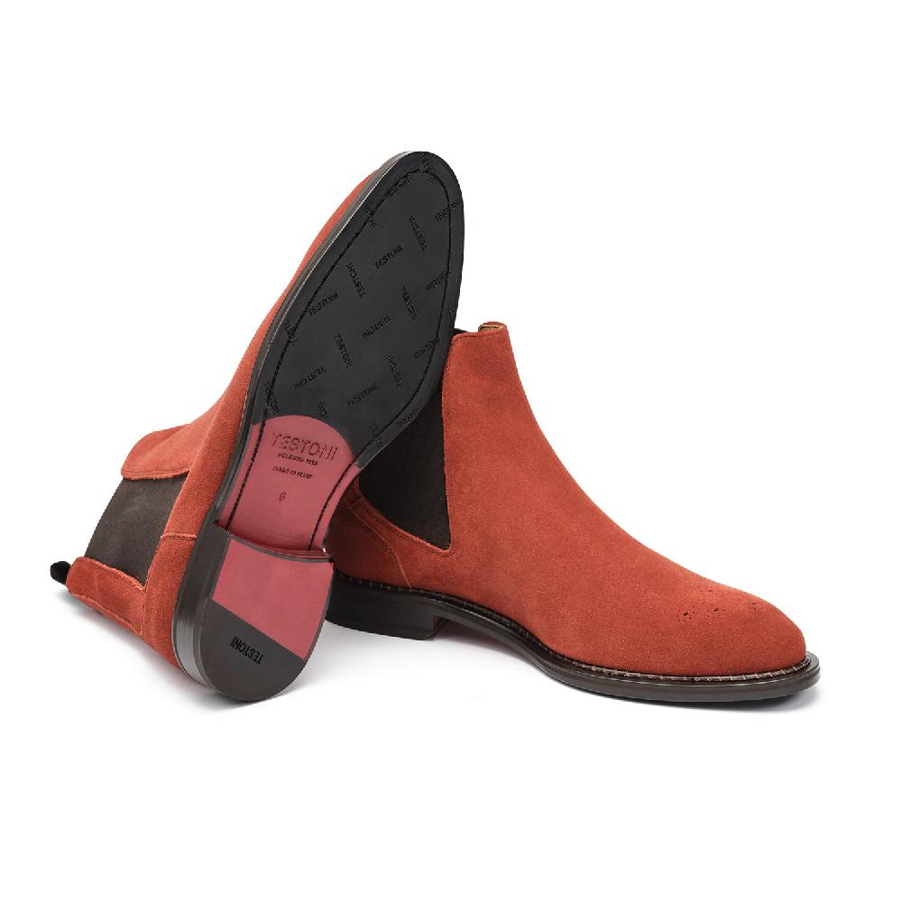 A.Testoni VENEZIA CHELSEA ENGLISH SUEDE CALF Vendita Calda