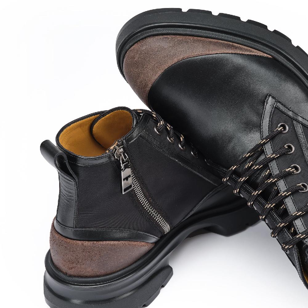 A.Testoni MORGEX COMBAT BOOT WAX SUEDE NYLON FABR. AND CALF ° Negozi Online