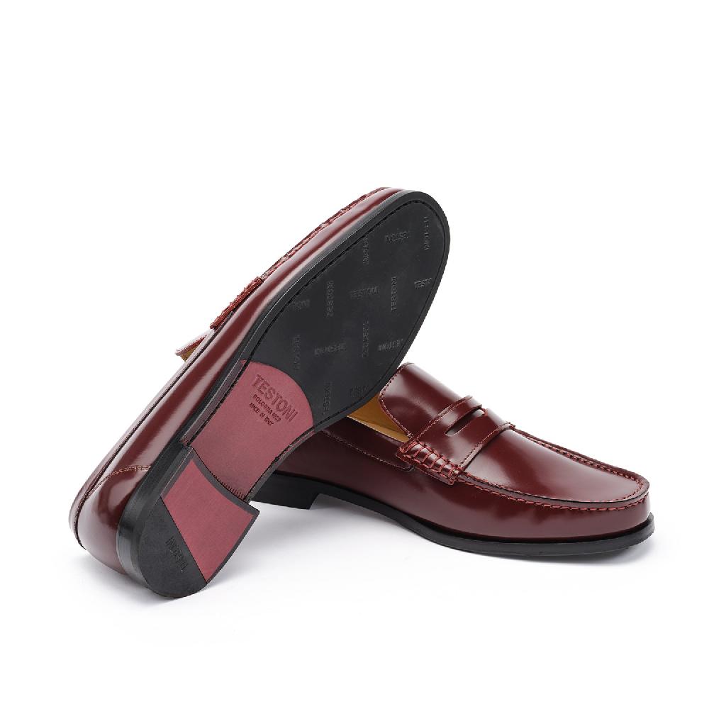 A.Testoni BRACCIANO MOCS BRUSHED CALF Vendita Calda